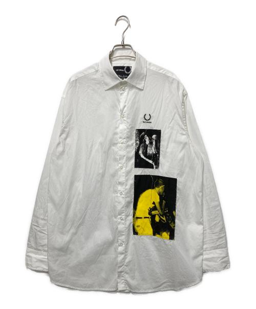 FRED PERRY（フレッドペリー）FRED PERRY (フレッドペリー) RAF SIMONS (ラフシモンズ) 100 CLUBパッチシャツ ホワイト サイズ:xsの古着・服飾アイテム
