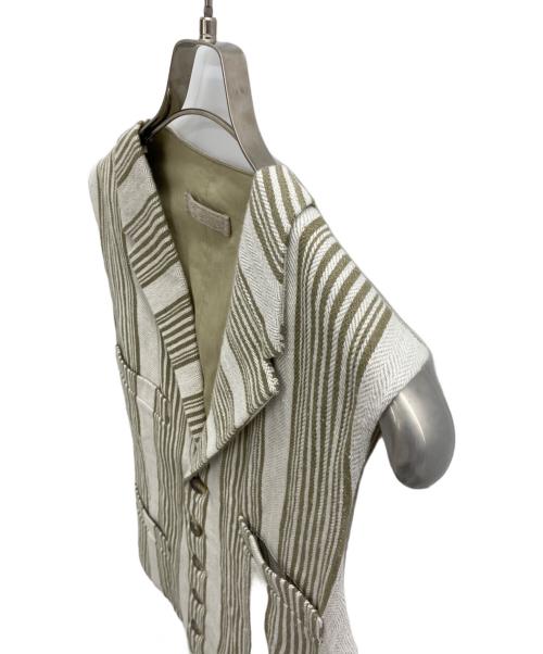 FORTELA（フォルテラ）FORTELA (フォルテラ) ストライプジレ ベージュ サイズ:46の古着・服飾アイテム