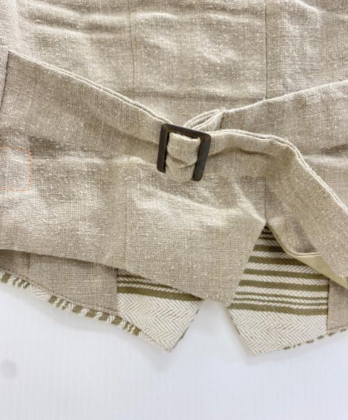 FORTELA（フォルテラ）FORTELA (フォルテラ) ストライプジレ ベージュ サイズ:46の古着・服飾アイテム