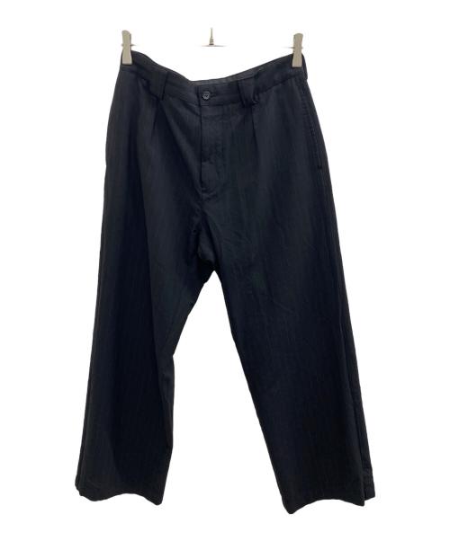 MARGARET HOWELL（マーガレットハウエル）MARGARET HOWELL (マーガレットハウエル) COLOURED STRIPE WOOL TROPICALスラックス ブラック サイズ:Sの古着・服飾アイテム