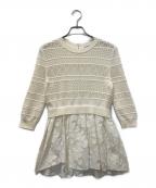 FOXEY NEWYORKフォクシーニューヨーク）の古着「ポインテルコンボクロップセーター」｜オフホワイト