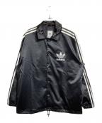 adidasアディダス）の古着「サテンコーチジャケット」｜ブラック