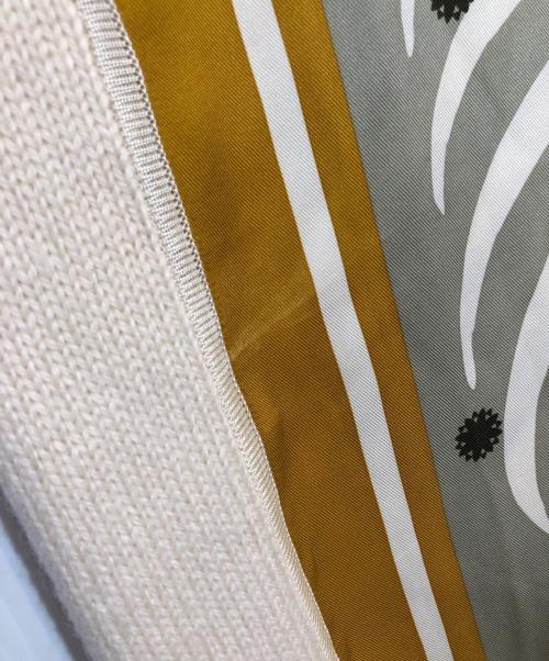 HERMES（エルメス）HERMES (エルメス) スカーフ切替ワンピース アイボリー サイズ:SIZE 34の古着・服飾アイテム