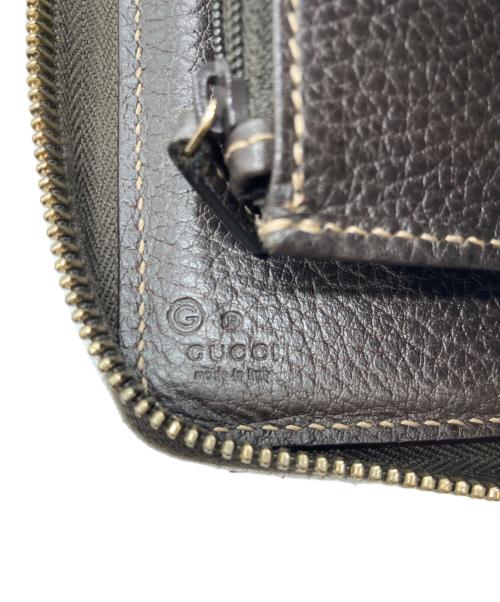 GUCCI（グッチ）GUCCI (グッチ) 2つ折りラウンドファスナーウォレット ベージュの古着・服飾アイテム