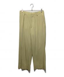 AURALEE（オーラリー）の古着「HARD TWIST WOOL VIYELLA SLACKS」｜ライトグリーン