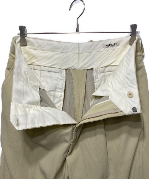 AURALEE（オーラリー）AURALEE (オーラリー) HARD TWIST WOOL VIYELLA SLACKS ライトグリーン サイズ:4の古着・服飾アイテム