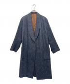 CARUSOカルーゾ）の古着「ショールカラーガウンコート」｜ネイビー
