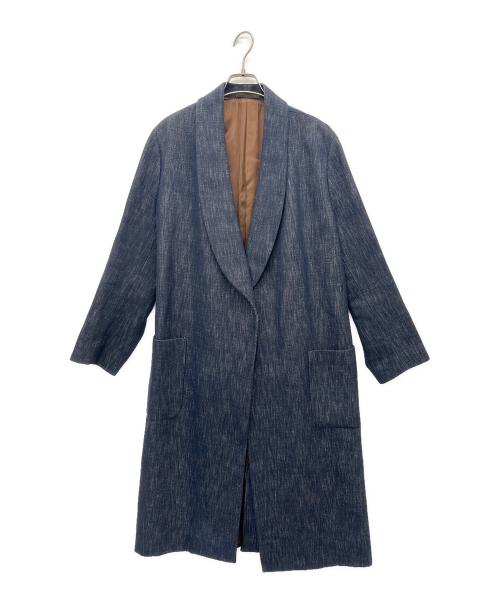 CARUSO（カルーゾ）CARUSO (カルーゾ) ショールカラーガウンコート ネイビー サイズ:48の古着・服飾アイテム