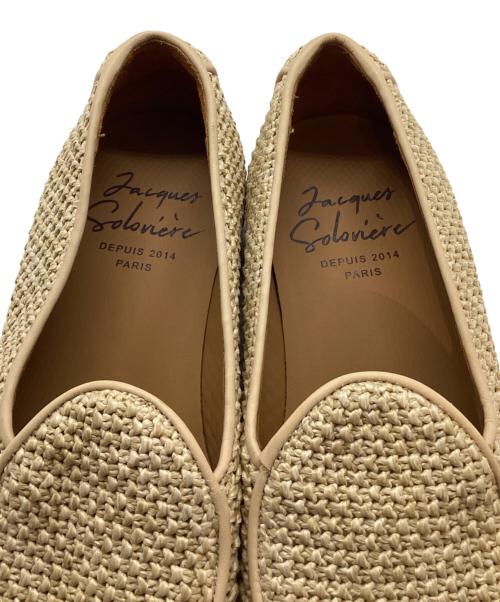 JACQUES SOLOVIERE（ジャック ソロヴィエール）Jacques Soloviere (ジャック ソロヴィエール) ラフィア スリッポン ベージュ サイズ:SIZE41の古着・服飾アイテム