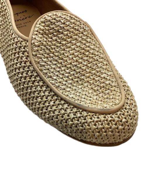JACQUES SOLOVIERE（ジャック ソロヴィエール）Jacques Soloviere (ジャック ソロヴィエール) ラフィア スリッポン ベージュ サイズ:SIZE41の古着・服飾アイテム