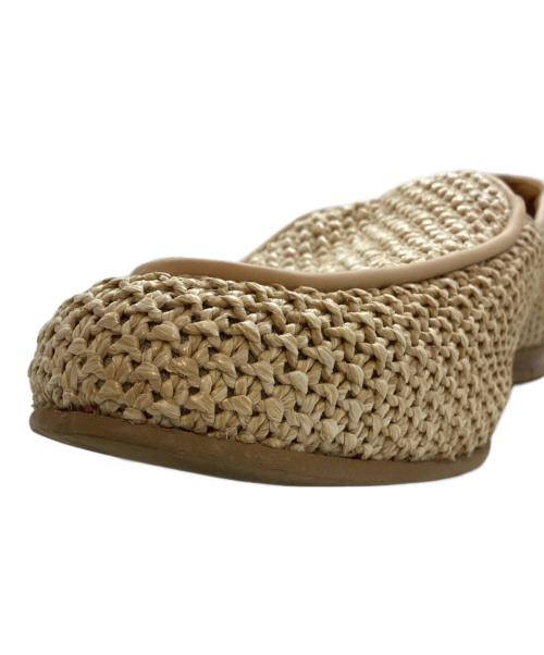 JACQUES SOLOVIERE（ジャック ソロヴィエール）Jacques Soloviere (ジャック ソロヴィエール) ラフィア スリッポン ベージュ サイズ:SIZE41の古着・服飾アイテム