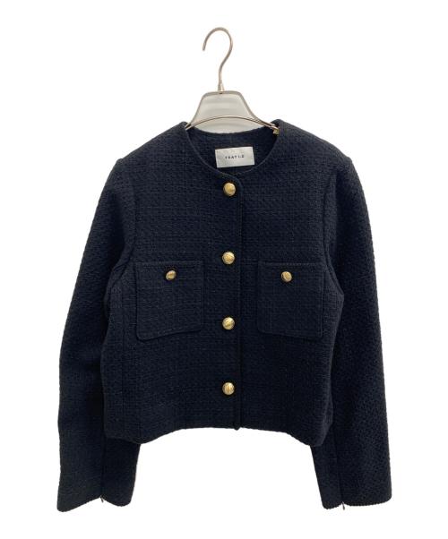 FRAY ID（フレイ アイディー）FRAY ID (フレイ アイディー) GIOLICAツィードクルーネックジャケット ブラック サイズ:SIZE1の古着・服飾アイテム