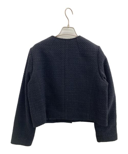 FRAY ID（フレイ アイディー）FRAY ID (フレイ アイディー) GIOLICAツィードクルーネックジャケット ブラック サイズ:SIZE1の古着・服飾アイテム