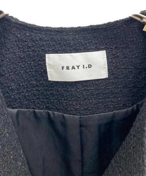FRAY ID（フレイ アイディー）FRAY ID (フレイ アイディー) GIOLICAツィードクルーネックジャケット ブラック サイズ:SIZE1の古着・服飾アイテム