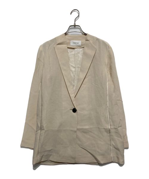 FRAY ID（フレイ アイディー）FRAY ID (フレイ アイディー) バックサテンノーカラーラペルジャケット アイボリー サイズ:SIZE 1の古着・服飾アイテム