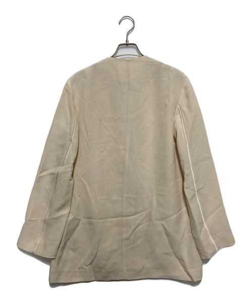 FRAY ID（フレイ アイディー）FRAY ID (フレイ アイディー) バックサテンノーカラーラペルジャケット アイボリー サイズ:SIZE 1の古着・服飾アイテム