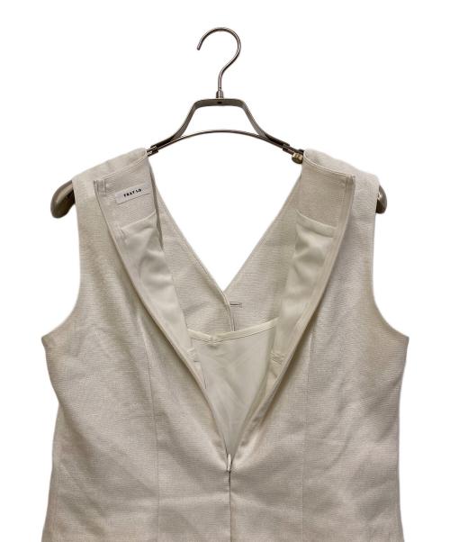 FRAY ID（フレイ アイディー）FRAY ID (フレイ アイディー) ショートノーカラージレベストコンビワンピ アイボリー サイズ:SIZE 1の古着・服飾アイテム