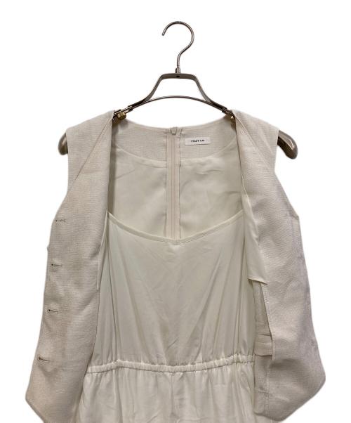 FRAY ID（フレイ アイディー）FRAY ID (フレイ アイディー) ショートノーカラージレベストコンビワンピ アイボリー サイズ:SIZE 1の古着・服飾アイテム