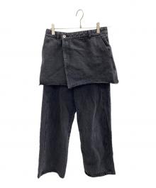 RAY BEAMS（レイ ビームス）の古着「デニム スカート セット パンツ」｜ブラック