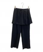 RAY BEAMSレイ ビームス）の古着「プリーツ ミニスカート付き パンツ」｜ブラック