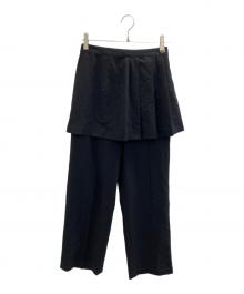 RAY BEAMS（レイ ビームス）の古着「プリーツ ミニスカート付き パンツ」｜ブラック