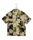 Saturdays NYCサタデーズ ニューヨーク）の古着「オープンカラーシャツ」｜ベージュ×グリーン