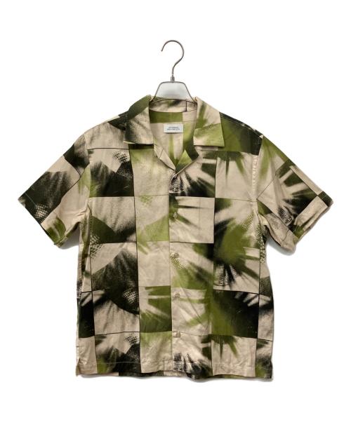 Saturdays NYC（サタデーズ ニューヨーク）Saturdays NYC (サタデーズ ニューヨーク) オープンカラーシャツ ベージュ×グリーン サイズ:S　　の古着・服飾アイテム