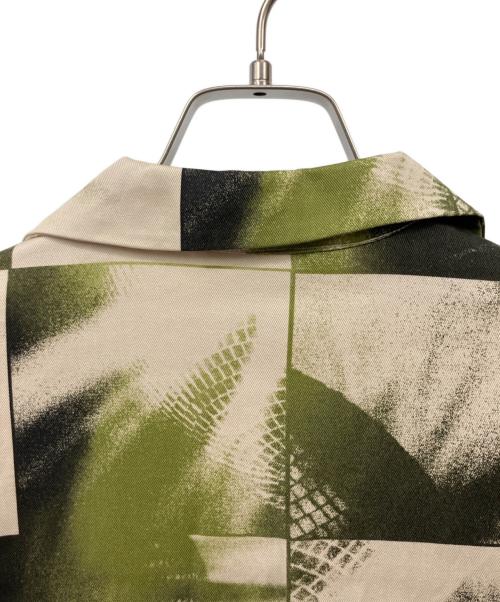 Saturdays NYC（サタデーズ ニューヨーク）Saturdays NYC (サタデーズ ニューヨーク) オープンカラーシャツ ベージュ×グリーン サイズ:S　　の古着・服飾アイテム