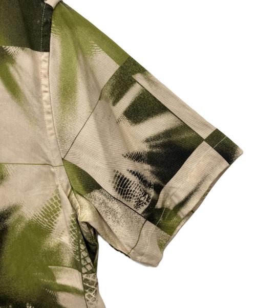 Saturdays NYC（サタデーズ ニューヨーク）Saturdays NYC (サタデーズ ニューヨーク) オープンカラーシャツ ベージュ×グリーン サイズ:S　　の古着・服飾アイテム