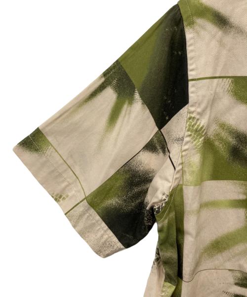 Saturdays NYC（サタデーズ ニューヨーク）Saturdays NYC (サタデーズ ニューヨーク) オープンカラーシャツ ベージュ×グリーン サイズ:S　　の古着・服飾アイテム