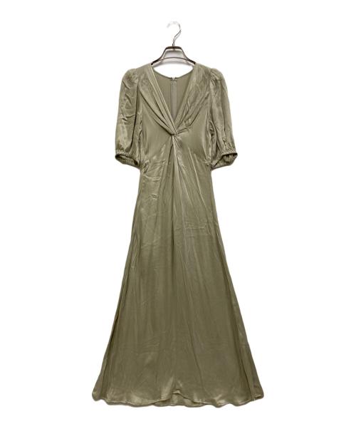 FRAY ID（フレイ アイディー）FRAY ID (フレイ アイディー) サテンツイストワンピ ライトグリーン サイズ:Sの古着・服飾アイテム