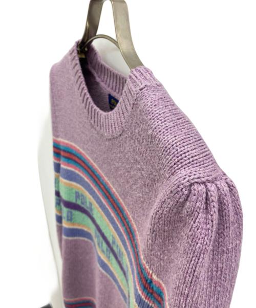 POLO RALPH LAUREN（ポロ・ラルフローレン）POLO RALPH LAUREN (ポロ・ラルフローレン) パフスリーブニット パープル サイズ:XSの古着・服飾アイテム