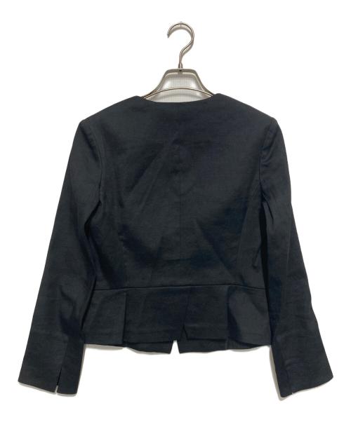 EPOCA（エポカ）EPOCA (エポカ) リネン混ノーカラージャケット ブラック サイズ:SIZE 38の古着・服飾アイテム