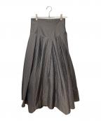 FRAY IDフレイ アイディー）の古着「キルティングジャガードフレアスカート FWFS214213」｜ブラック