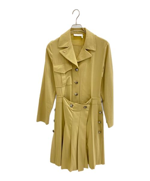 Chloe（クロエ）Chloe (クロエ) プリーツコート ベージュ サイズ:38の古着・服飾アイテム