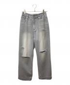 ARPEGE STORYアルページュストーリー）の古着「クラッシュデニム」｜ライトグレー