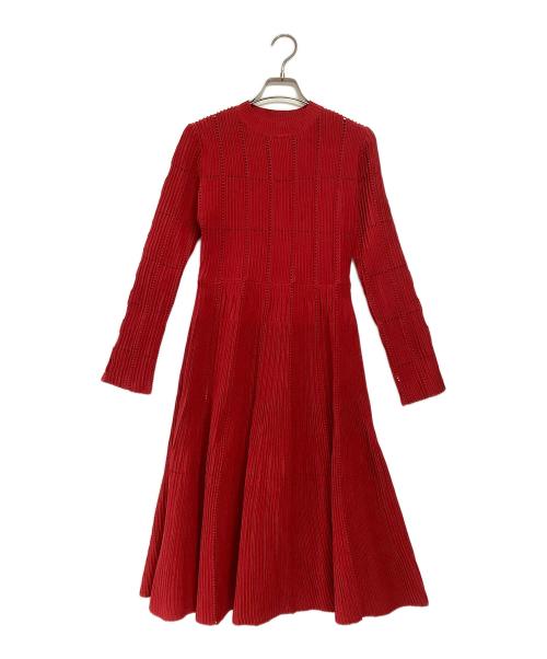 CELFORD（セルフォード）CELFORD (セルフォード) ロングスリーブディフォメーションワンピース レッド サイズ:36の古着・服飾アイテム