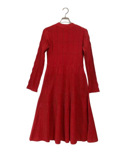 CELFORD（セルフォード）CELFORD (セルフォード) ロングスリーブディフォメーションワンピース レッド サイズ:36の古着・服飾アイテム