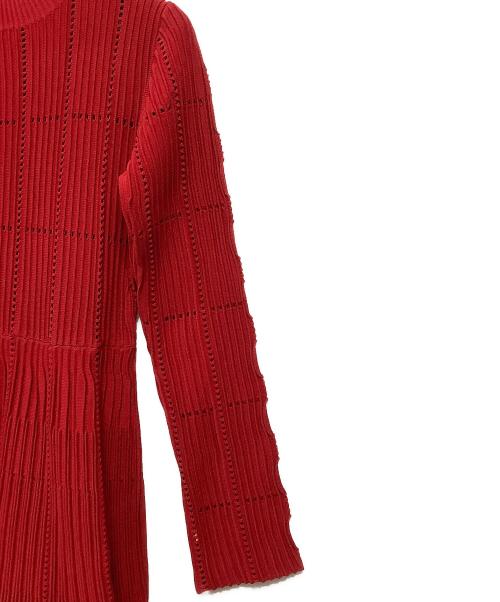 CELFORD（セルフォード）CELFORD (セルフォード) ロングスリーブディフォメーションワンピース レッド サイズ:36の古着・服飾アイテム