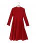 CELFORD（セルフォード）の古着「ロングスリーブディフォメーションワンピース」｜レッド