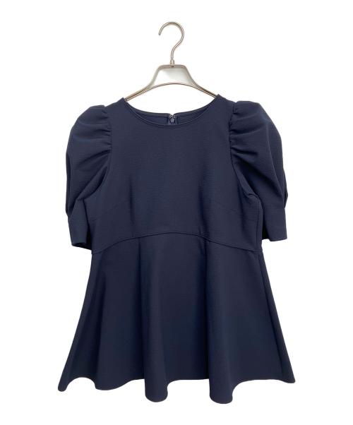 ANAYI（アナイ）ANAYI (アナイ) サッカーストレッチペプラム ブラウス ネイビー サイズ:36の古着・服飾アイテム