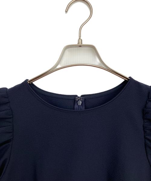 ANAYI（アナイ）ANAYI (アナイ) サッカーストレッチペプラム ブラウス ネイビー サイズ:36の古着・服飾アイテム