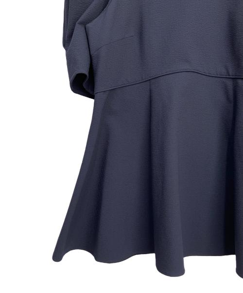 ANAYI（アナイ）ANAYI (アナイ) サッカーストレッチペプラム ブラウス ネイビー サイズ:36の古着・服飾アイテム
