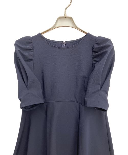 ANAYI（アナイ）ANAYI (アナイ) サッカーストレッチペプラム ブラウス ネイビー サイズ:36の古着・服飾アイテム
