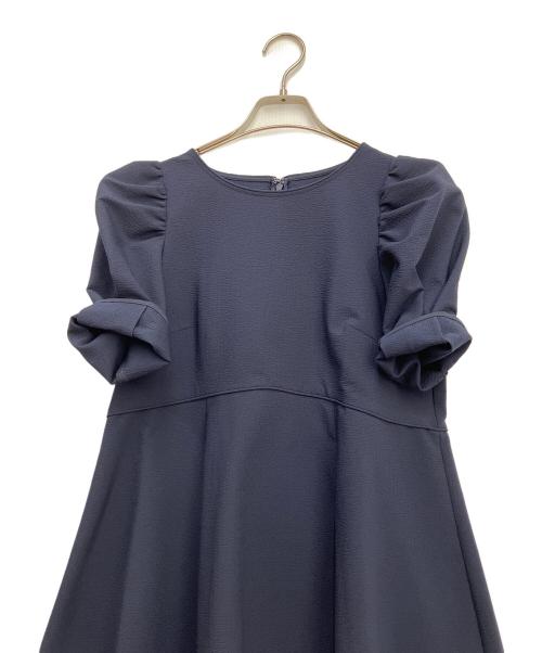 ANAYI（アナイ）ANAYI (アナイ) サッカーストレッチペプラム ブラウス ネイビー サイズ:36の古着・服飾アイテム