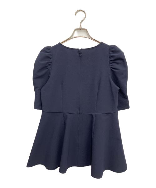 ANAYI（アナイ）ANAYI (アナイ) サッカーストレッチペプラム ブラウス ネイビー サイズ:36の古着・服飾アイテム