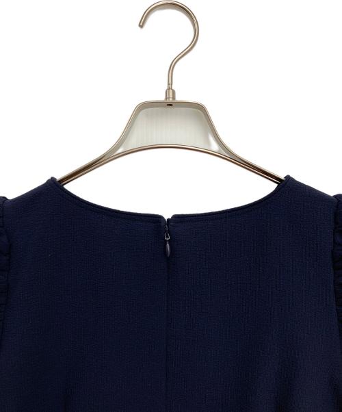 ANAYI（アナイ）ANAYI (アナイ) サッカーストレッチペプラム ブラウス ネイビー サイズ:36の古着・服飾アイテム