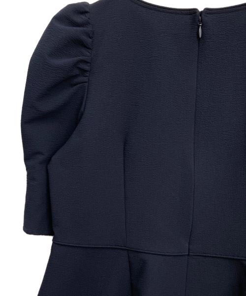 ANAYI（アナイ）ANAYI (アナイ) サッカーストレッチペプラム ブラウス ネイビー サイズ:36の古着・服飾アイテム