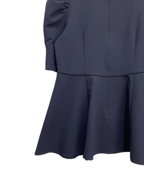 ANAYI（アナイ）ANAYI (アナイ) サッカーストレッチペプラム ブラウス ネイビー サイズ:36の古着・服飾アイテム