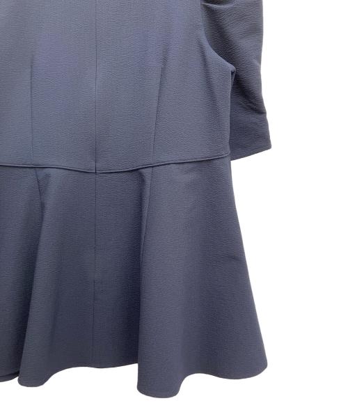 ANAYI（アナイ）ANAYI (アナイ) サッカーストレッチペプラム ブラウス ネイビー サイズ:36の古着・服飾アイテム